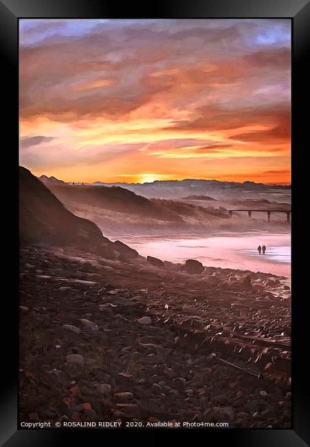 "Hazy sunset stroll" Framed Print by ROS RIDLEY