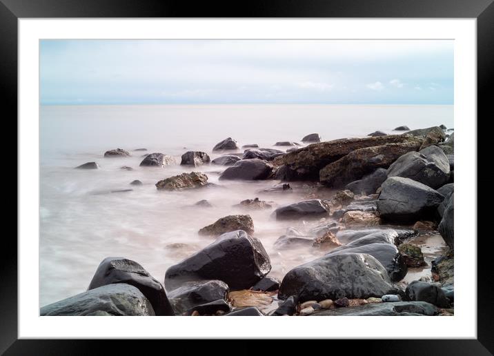 Dreamy morning sea at Alnmouth beach Northumberlan Framed Mounted Print by Richie Miles