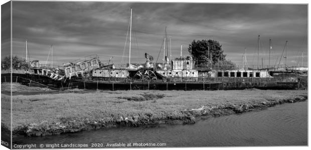 PS Ryde Queen BW Canvas Print by Wight Landscapes