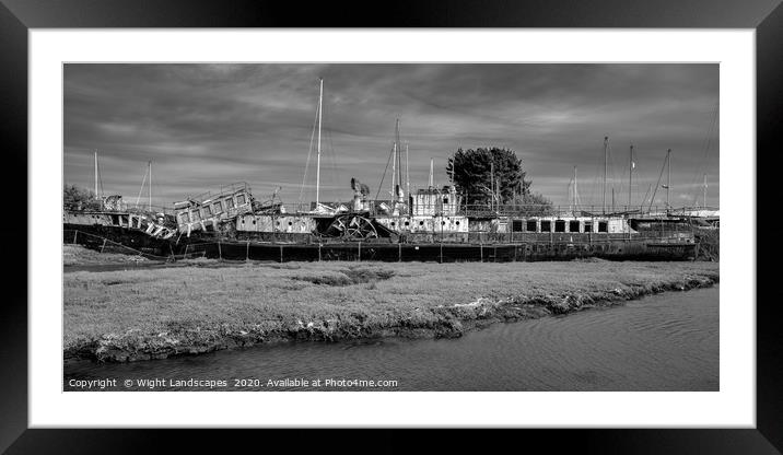 PS Ryde Queen BW Framed Mounted Print by Wight Landscapes