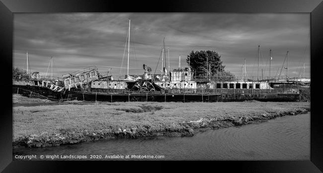 PS Ryde Queen BW Framed Print by Wight Landscapes