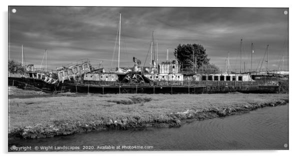 PS Ryde Queen BW Acrylic by Wight Landscapes