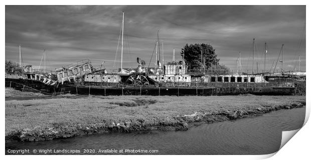 PS Ryde Queen BW Print by Wight Landscapes