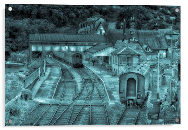 Llangollen train station Acrylic by Derrick Fox Lomax
