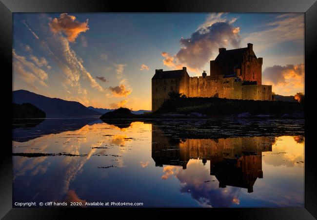 Eilean Donan Castle at sunset, Highlands, Scotland Framed Print by Scotland's Scenery