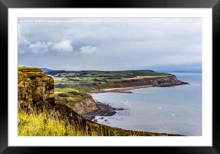 The view from Boulby Cliffs Framed Mounted Print by keith sayer