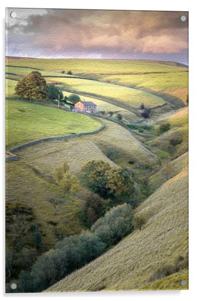 Bettfield Clough Farm Acrylic by Paul Andrews