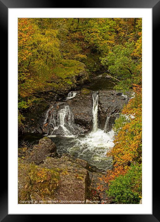 Looking down on waterfall North Wales Framed Mounted Print by Jenny Hibbert