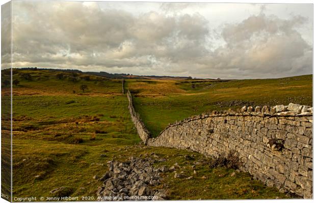 Wall leading you through in Ystradfellte Wales Canvas Print by Jenny Hibbert