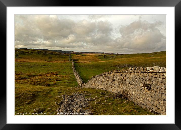 Wall leading you through in Ystradfellte Wales Framed Mounted Print by Jenny Hibbert
