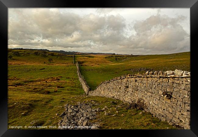 Wall leading you through in Ystradfellte Wales Framed Print by Jenny Hibbert