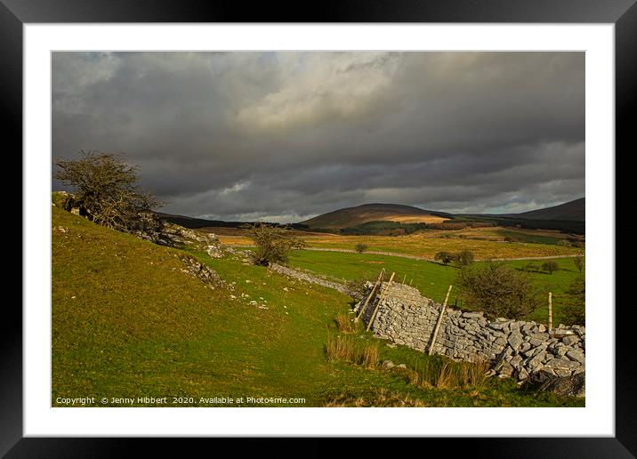 View above Ystradfellte Brecon Beacons  Framed Mounted Print by Jenny Hibbert