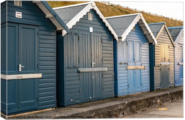 North Norfolk Beach huts in the seaside town of Sh Canvas Print by Chris Yaxley
