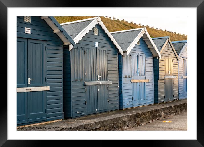 North Norfolk Beach huts in the seaside town of Sh Framed Mounted Print by Chris Yaxley