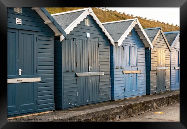 North Norfolk Beach huts in the seaside town of Sh Framed Print by Chris Yaxley
