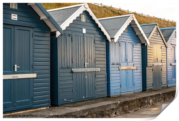 North Norfolk Beach huts in the seaside town of Sh Print by Chris Yaxley