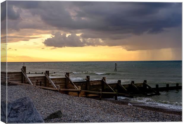 Storm clouds over the North Sea Canvas Print by Chris Yaxley