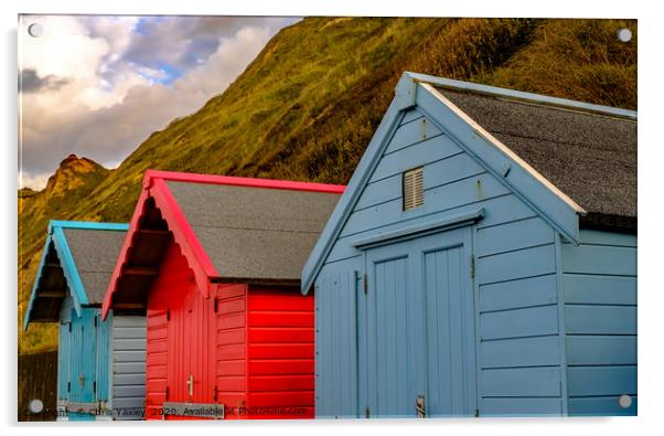 North Norfolk beach huts in Sheringham Acrylic by Chris Yaxley