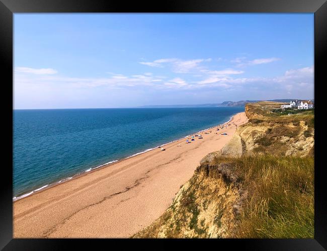 Burton Bradstock Beach, Dorset Coast Framed Print by Simon Marlow