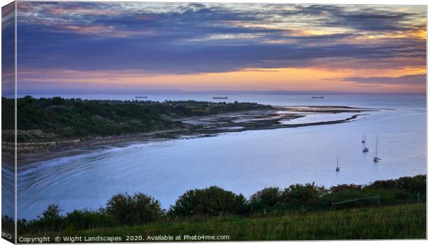 Whitecliff Bay Sunrise Canvas Print by Wight Landscapes