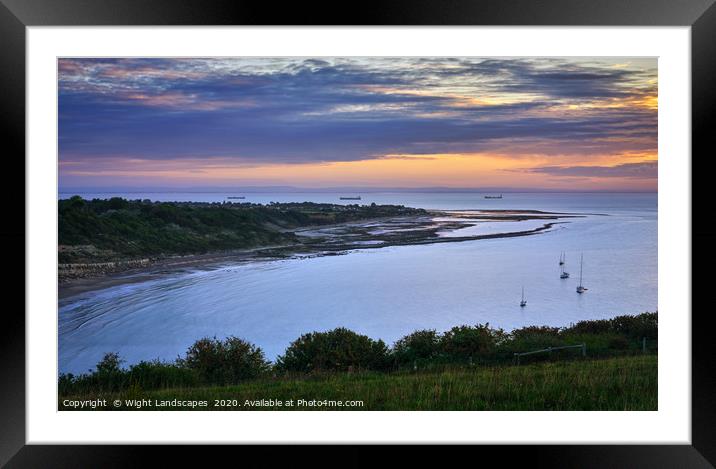 Whitecliff Bay Sunrise Framed Mounted Print by Wight Landscapes