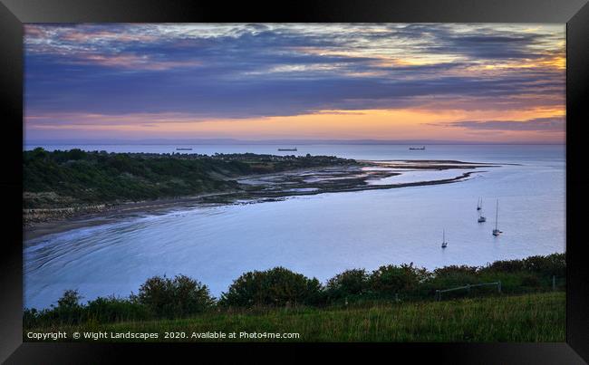 Whitecliff Bay Sunrise Framed Print by Wight Landscapes