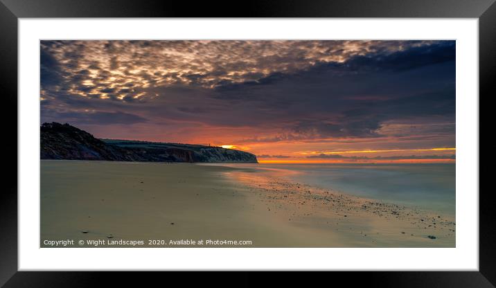 Dawn At Sandown Beach Framed Mounted Print by Wight Landscapes