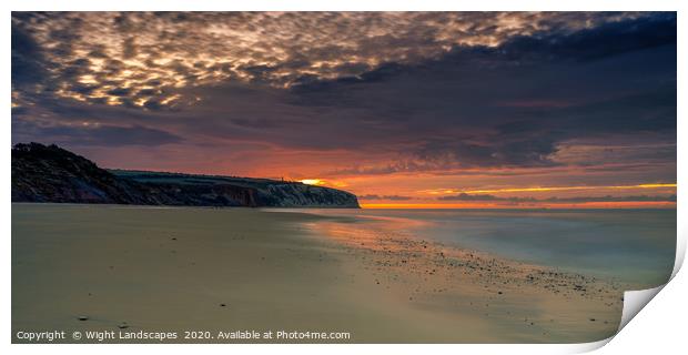 Dawn At Sandown Beach Print by Wight Landscapes