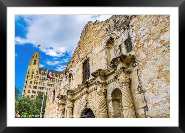 Alamo Mission Battle Site Emily West Hotel San Ant Framed Mounted Print by William Perry