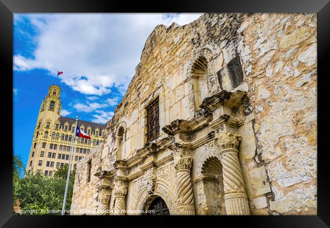 Alamo Mission Battle Site Emily West Hotel San Ant Framed Print by William Perry