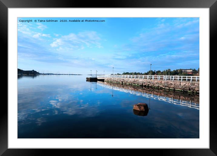 Blue Morning at the Pier Framed Mounted Print by Taina Sohlman