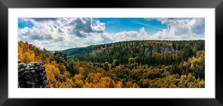 Elbsandstein Autumn Framed Mounted Print by DiFigiano Photography