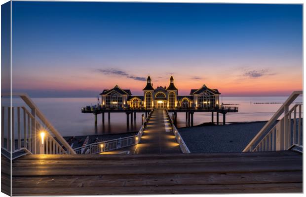 Sellin Pier Daybreak Canvas Print by DiFigiano Photography