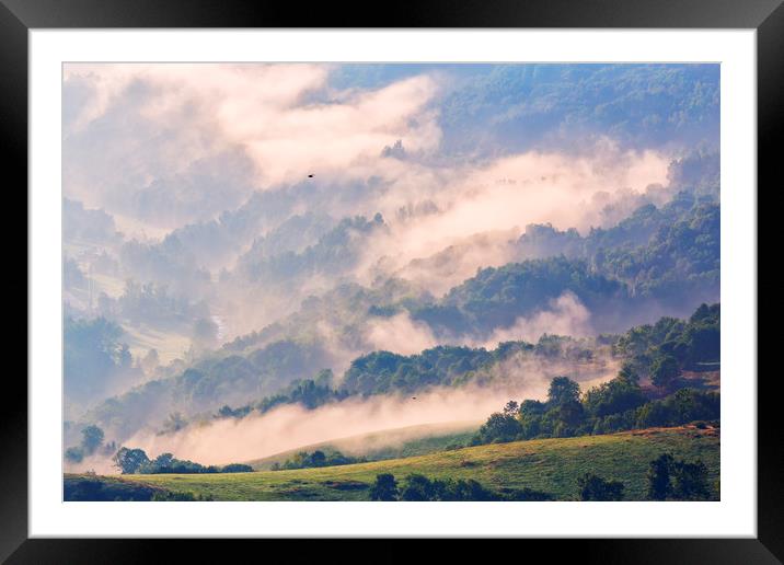 Majestic sunrise on the mountains landscape. Framed Mounted Print by Arpad Radoczy