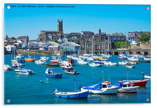 penzance harbour cornwall Acrylic by Kevin Britland