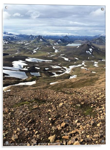 Rugged mountain landscape in Iceland Acrylic by Lensw0rld 