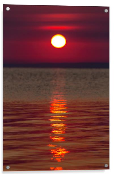 Sunrise light over the lake Acrylic by Arpad Radoczy