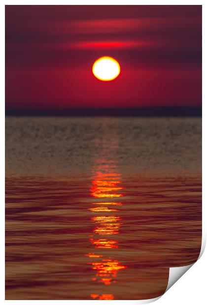 Sunrise light over the lake Print by Arpad Radoczy