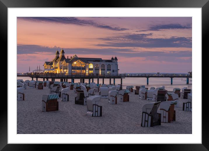 Sellin Beach Baskets and Pier Framed Mounted Print by DiFigiano Photography