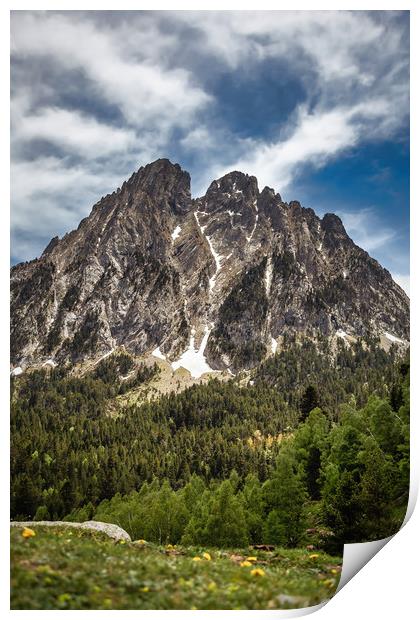 National Park of the Spanish Pyrenees mountain in  Print by Arpad Radoczy