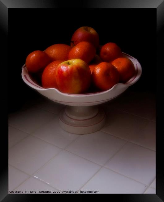 Apples & Mandarins Framed Print by Pierre TORNERO