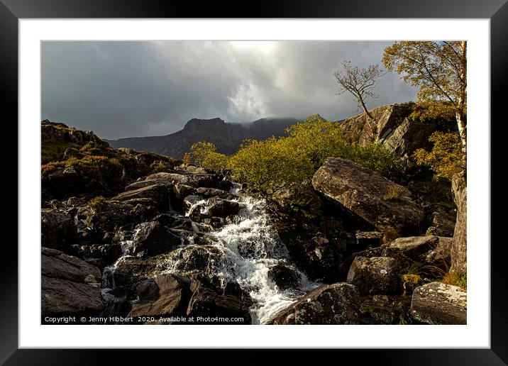 Looking stormy at Cwm Idwal Framed Mounted Print by Jenny Hibbert