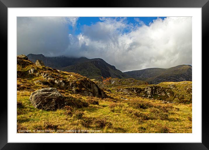 Glyderau mountain range Cwm Idwal Snowdonia Framed Mounted Print by Jenny Hibbert