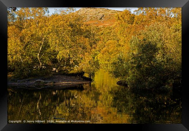 Llyn Padarn lake at the foot of Snowdon Llanberis Framed Print by Jenny Hibbert