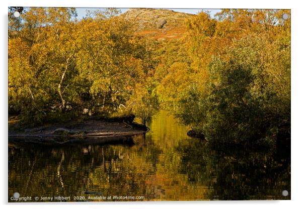 Llyn Padarn lake at the foot of Snowdon Llanberis Acrylic by Jenny Hibbert