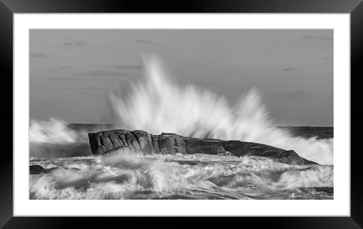 Big waves in black and white Framed Mounted Print by Arpad Radoczy