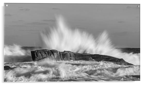 Big waves in black and white Acrylic by Arpad Radoczy