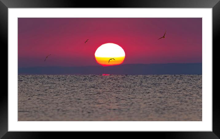 Colorful sunrise over the lake  Framed Mounted Print by Arpad Radoczy