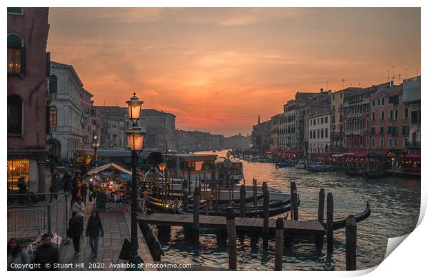 Evening on the Grand Canal.  Print by Stuart Hill