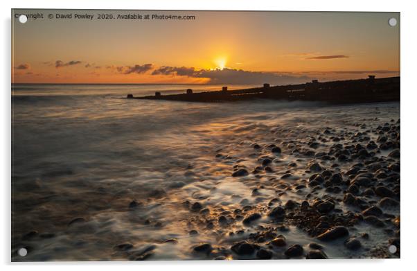 Radiant Sunrise on Cromer Beach Acrylic by David Powley